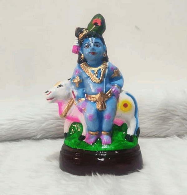 KRISHNA  STANDING WITH COW